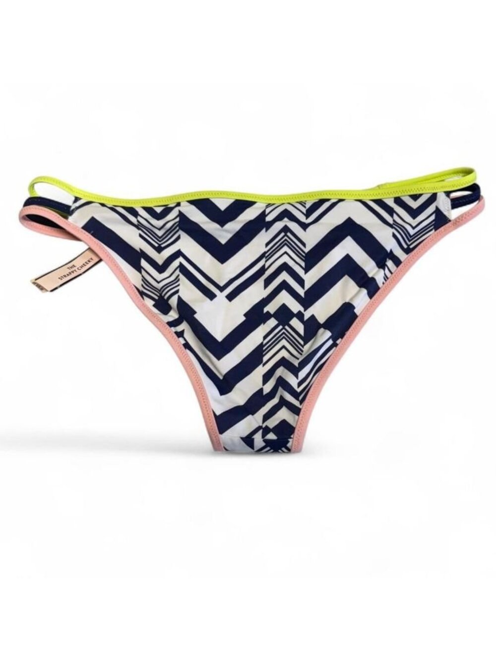 Victoria's Secret The Strappy Cheeky Geometric Bikini Bottoms Women's Large Pool - Picture 4 of 7